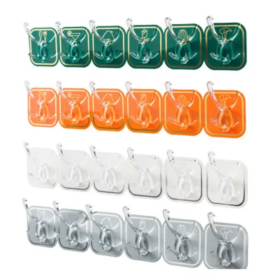 set 6 móc dán tường siêu dính nhiều màu set 6 móc dán tường siêu dính nhiều màu