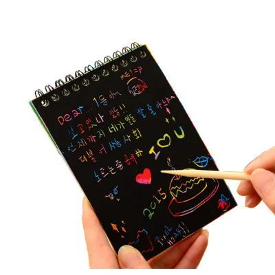 sổ tay ma thuật cầu vòng scratch note 14x10cm cho bé kèm bút tre sổ tay ma thuật cầu vòng scratch note 14x10cm cho bé kèm bút tre