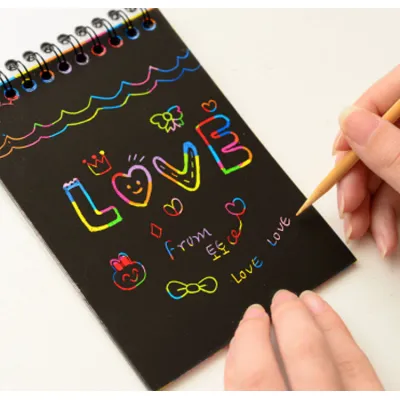sổ tay ma thuật cầu vòng scratch note 14x10cm cho bé kèm bút tre sổ tay ma thuật cầu vòng scratch note 14x10cm cho bé kèm bút tre