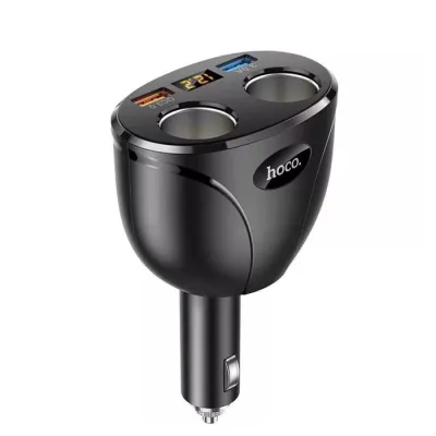 tẩu sạc trên ô tô | cốc sạc nhanh cho xe hơi hoco hk22 3a qc3.0 18w 2 cổng sạc mở rộng và 2 cổng usb có lcd tẩu sạc trên ô tô | cốc sạc nhanh cho xe hơi hoco hk22 3a qc3.0 18w 2 cổng sạc mở rộng và 2 cổng usb có lcd