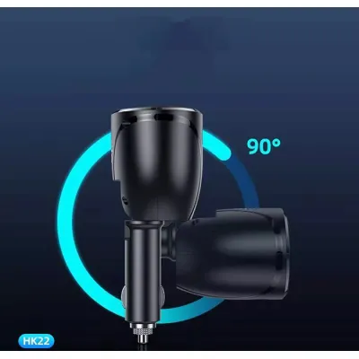tẩu sạc trên ô tô | cốc sạc nhanh cho xe hơi hoco hk22 3a qc3.0 18w 2 cổng sạc mở rộng và 2 cổng usb có lcd tẩu sạc trên ô tô | cốc sạc nhanh cho xe hơi hoco hk22 3a qc3.0 18w 2 cổng sạc mở rộng và 2 cổng usb có lcd