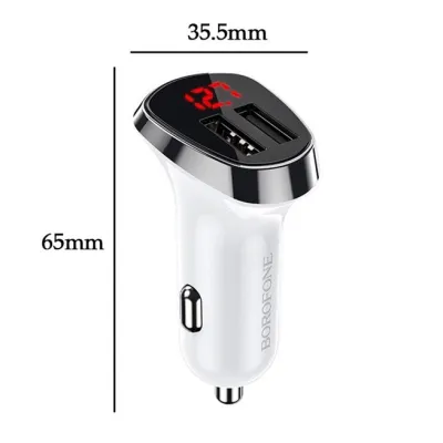 tẩu sạc xe hơi borofone bz15 12w 2.4a có lcd 2 cổng usb tẩu sạc xe hơi borofone bz15 12w 2.4a có lcd 2 cổng usb
