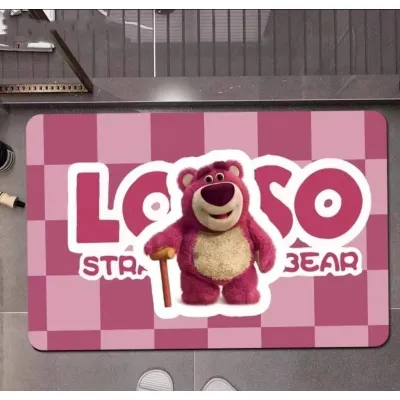thảm chùi lau chân hình gấu lotso strawbearry đáng yêu 60x40cm thảm chùi lau chân hình gấu lotso strawbearry đáng yêu 60x40cm