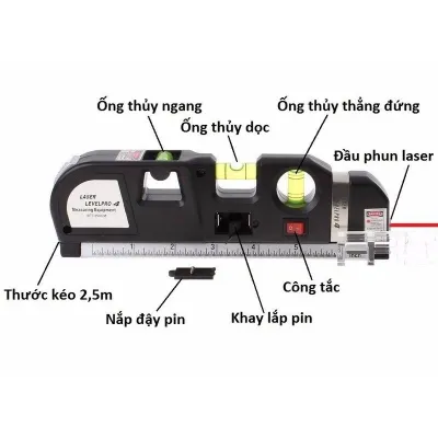 thước dây | thước đo laser fixit 2 tia dọc ngang đa năng cao cấp tặng kèm 3 viên pin thước dây | thước đo laser fixit 2 tia dọc ngang đa năng cao cấp tặng kèm 3 viên pin
