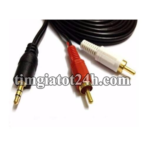 dây cáp jack 3.5 ra 2 đầu bông sen - loại dài 300cm - hda0536 dây cáp jack 3.5 ra 2 đầu bông sen - loại dài 300cm - hda0536