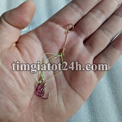 lưỡi câu đơn - bộ 4 chùm lưỡi câu đỏ cao cấp - hda23525 lưỡi câu đơn - bộ 4 chùm lưỡi câu đỏ cao cấp - hda23525
