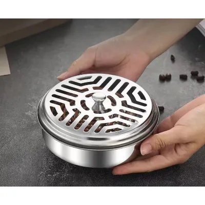 trang trí nhà cửa | khay inox thắp nhang muỗi, đốt trầm hương chống cháy