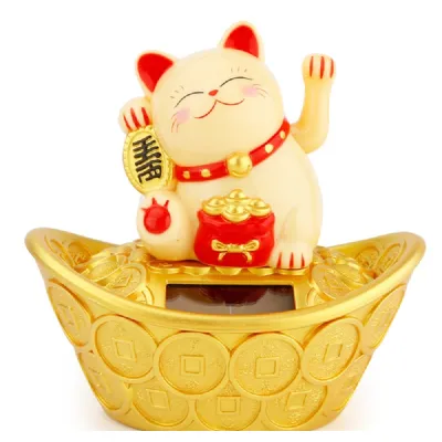 trang trí nhà cửa | tượng mèo thần tài may mắn ngồi vẫy tay trên thỏi vàng trang trí nhà cửa | tượng mèo thần tài may mắn ngồi vẫy tay trên thỏi vàng