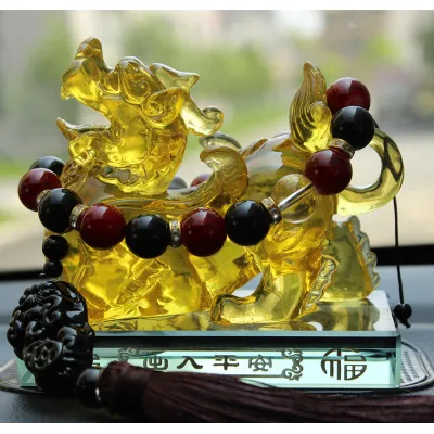 trang trí nhà cửa | tượng tỳ hưu để bàn phong thủy tặng kèm chuỗi hạt để bàn làm việc, xe hơi