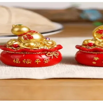 túi đỏ vàng đồng tiền, hồ lô chiêu tài lộc 6x5cm túi đỏ vàng đồng tiền, hồ lô chiêu tài lộc 6x5cm
